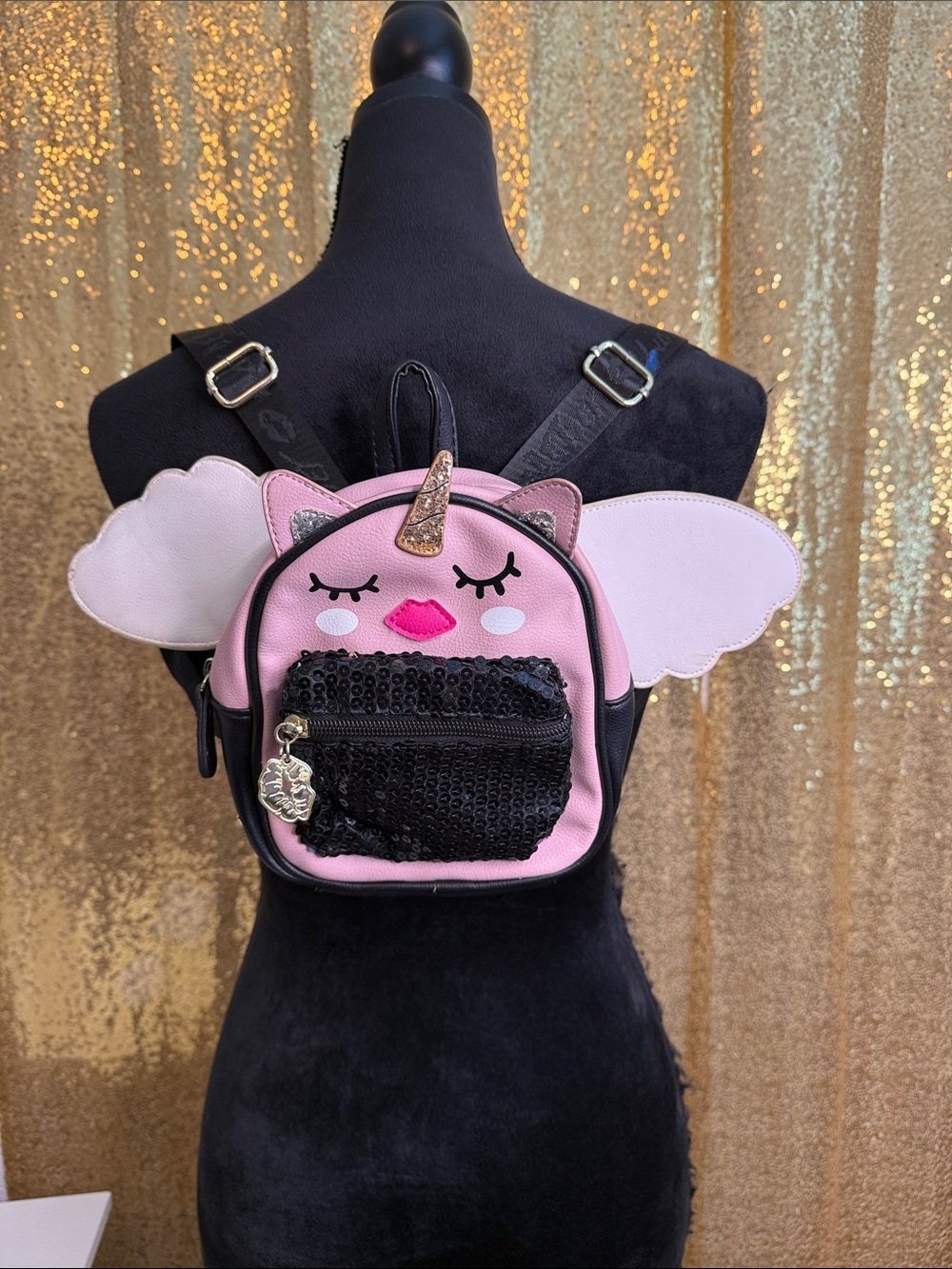 Betsey Johnson Pink Unicorn Winged Mini Backpack